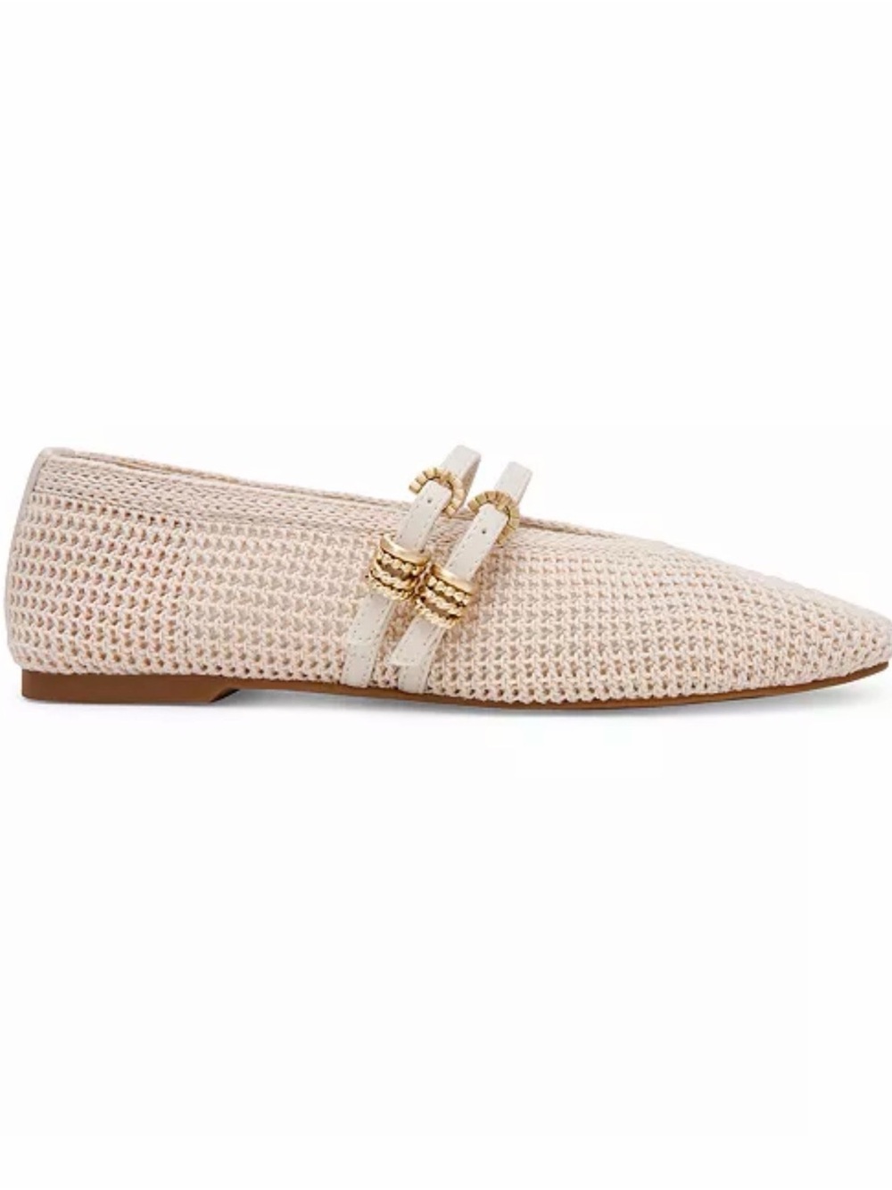 Dolce Vita Women's Lespina Knitted Mary Jane Flats in Ivory - Picture 2 of 3